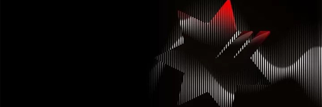 black background with red and grey nab star