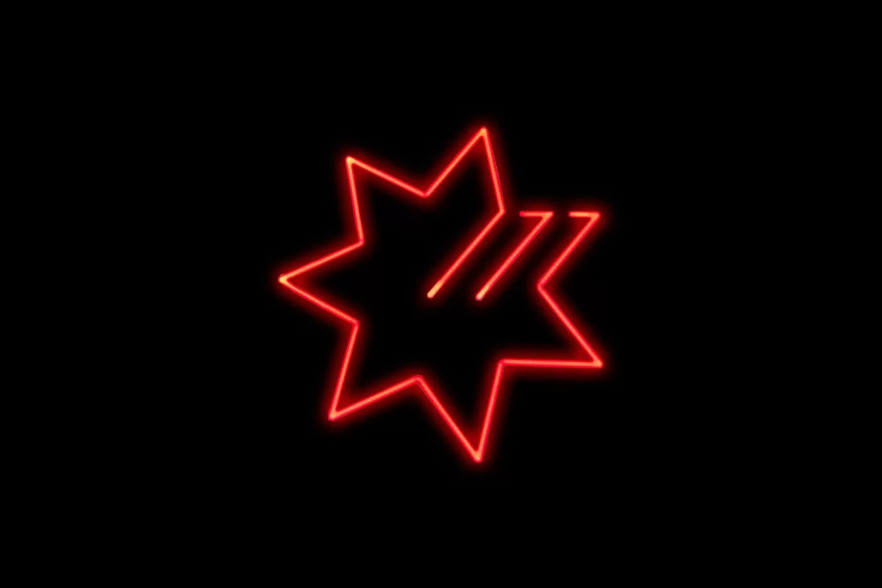 black background red star