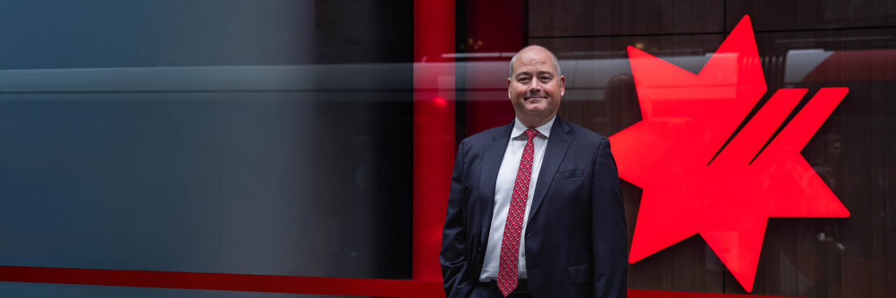 Andrew Irvine NAB CEO in front of NAB building