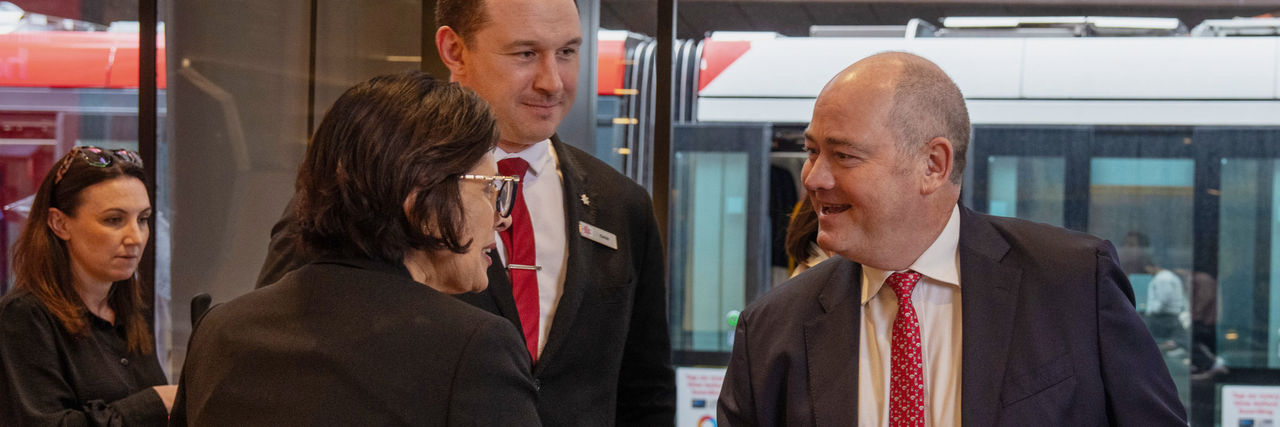 NAB CEO Andrew Irvine visiting NAB branch