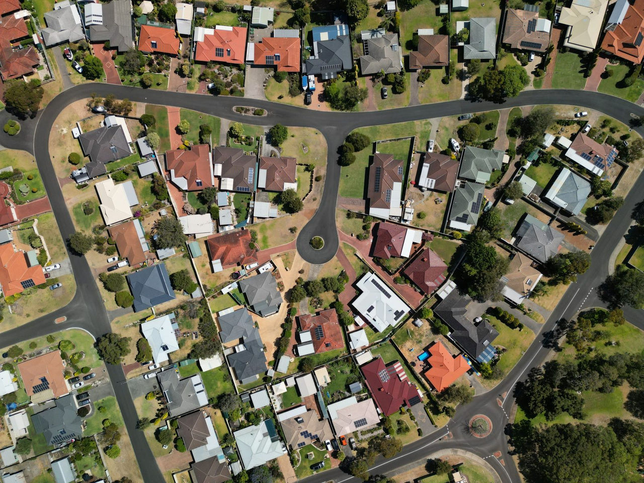 aerial view of houses