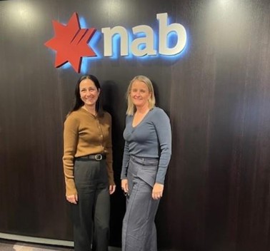 Kate and Cassie on their first day at NAB